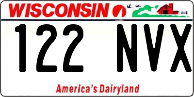 WI license plate 122NVX