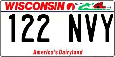 WI license plate 122NVY