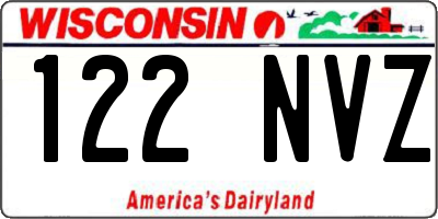 WI license plate 122NVZ