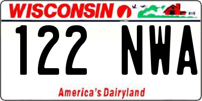 WI license plate 122NWA