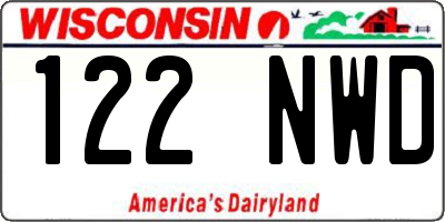 WI license plate 122NWD