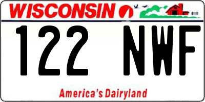 WI license plate 122NWF