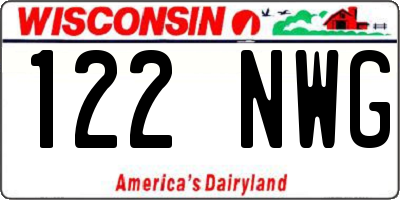 WI license plate 122NWG