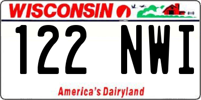 WI license plate 122NWI