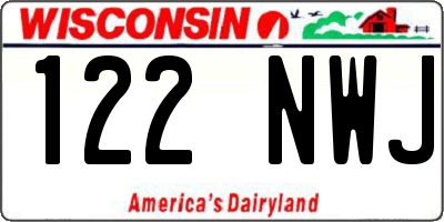 WI license plate 122NWJ