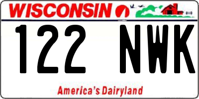 WI license plate 122NWK
