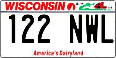 WI license plate 122NWL