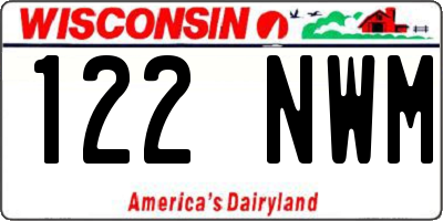WI license plate 122NWM