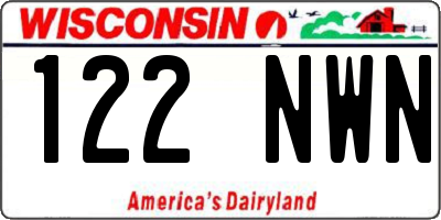 WI license plate 122NWN
