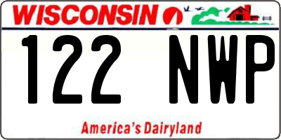 WI license plate 122NWP