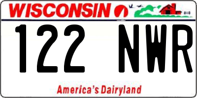 WI license plate 122NWR