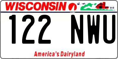 WI license plate 122NWU