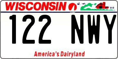 WI license plate 122NWY