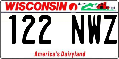 WI license plate 122NWZ