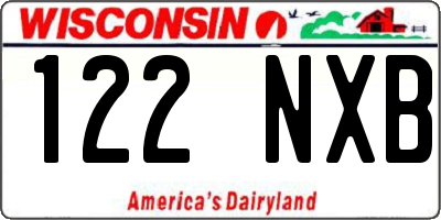 WI license plate 122NXB