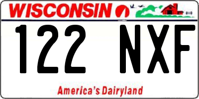 WI license plate 122NXF