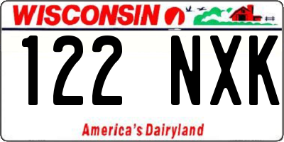 WI license plate 122NXK