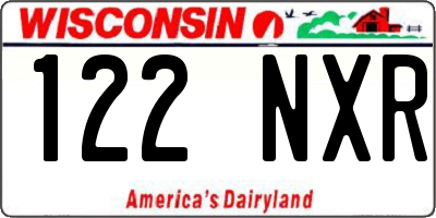 WI license plate 122NXR