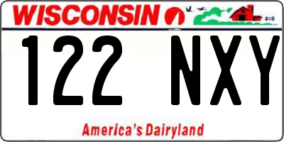WI license plate 122NXY