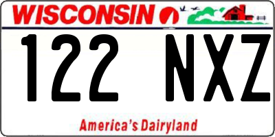 WI license plate 122NXZ