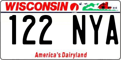 WI license plate 122NYA