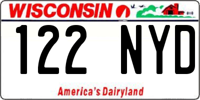 WI license plate 122NYD