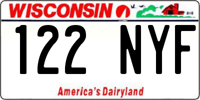 WI license plate 122NYF
