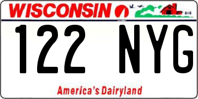 WI license plate 122NYG