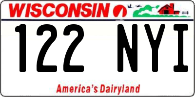WI license plate 122NYI
