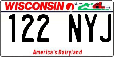 WI license plate 122NYJ