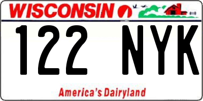 WI license plate 122NYK