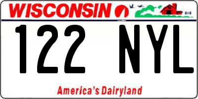 WI license plate 122NYL