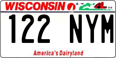 WI license plate 122NYM