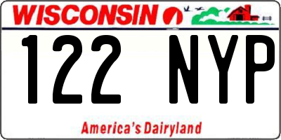 WI license plate 122NYP