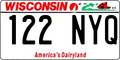 WI license plate 122NYQ