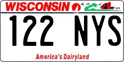 WI license plate 122NYS