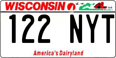 WI license plate 122NYT