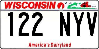 WI license plate 122NYV
