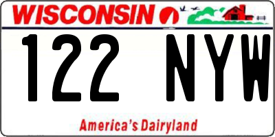WI license plate 122NYW