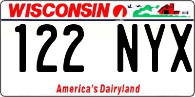 WI license plate 122NYX