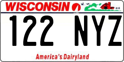WI license plate 122NYZ