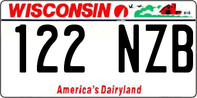 WI license plate 122NZB