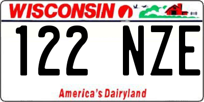 WI license plate 122NZE