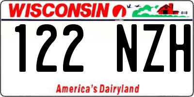 WI license plate 122NZH