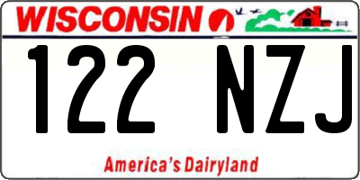 WI license plate 122NZJ