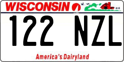 WI license plate 122NZL