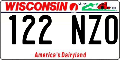 WI license plate 122NZO