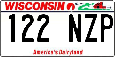 WI license plate 122NZP