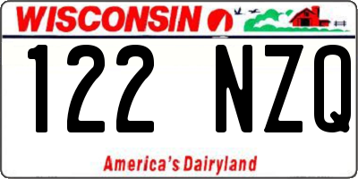 WI license plate 122NZQ