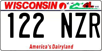 WI license plate 122NZR